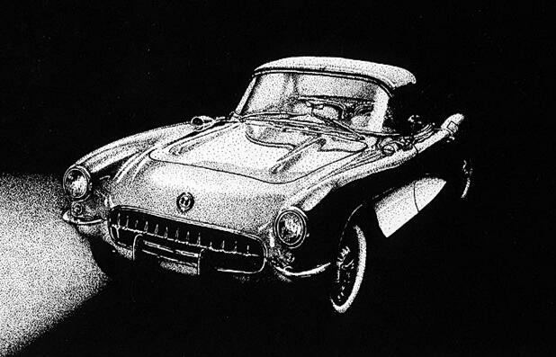 Classic Corvette Pen & Ink Illustration